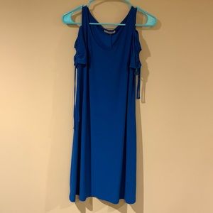 Royal Blue Off-the-shoulder A-line dress